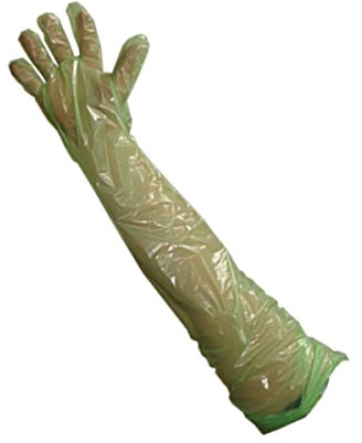 Krutex Guanti da esame verde morbido lunghezza braccio 100