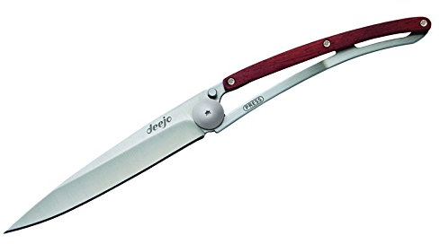 deejo Leichtgewichtsmesser Wood 37g Rosewood Taschenmesser, blau, M