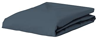 ESSENZA Spannbettlaken, Baumwollsatin, Steinblau, 140 cm x 200 cm
