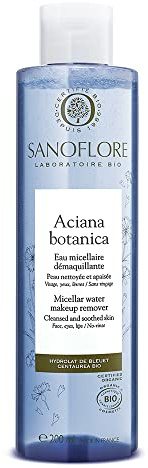 Sanoflore Aciana Botanica - Eau Micellaire Démaquillante Visage & Yeux Certifiée Bio - Hydrolats de Bleuet & Mélisse - 200 ml