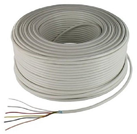 Bobina 100m Cable para alarma antirrobo 6 hilos apantallada 4 x 0,22 + 2 x 0,50