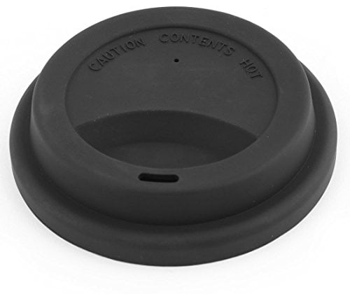 Sourcingmap Silicone Family Cafe Reusable Drinking Water Tea Coffee Mug Cup Lid Cover Black