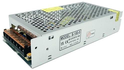 LianShi 5V 30A 150W Fuente de alimentación conmutada Transformador estabilizador de voltaje con protección contra cortocircuitos AC220V a DC5V para automatización industrial, luces LED