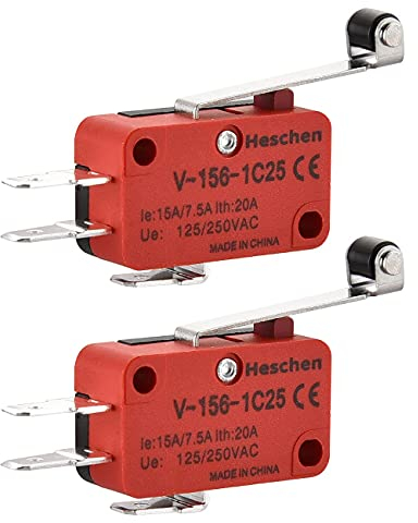 Heschen Mikroschalter, langer Rollenhebel, Wechselschalter, 20 A, 250 VAC, 2er-Pack, V-156-1C25