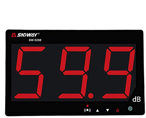SNDWAY SW-525B 30-130dB Digital Sound Level Meter with Large LCD Display Noise Meter Decibel Wall Mounted Hanging