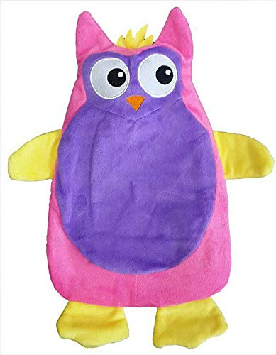 RHP Wärmflasche Eule 1L Wärmflasche mit Bezug Naturgummi Wärmekissen Flasche Tier Weich Warm Weich Weihnacht Winter Geschenk (Pink)