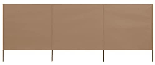 vidaXL Windschutzgewebe Faltbar Windschutz Sichtschutz Sonnenschutz Camping Balkon Terrasse Garten Zaun Strand 3-TLG. 400x160cm Taupe
