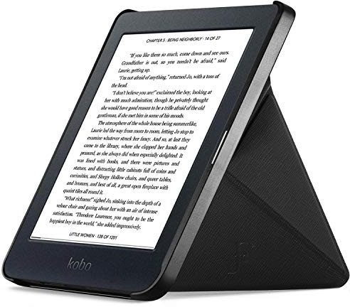 Forefront Cases Custodia per Kobo Nia - Custodia Protettiva per Kobo Nia (Modello: 2020) - Smart Auto Sveglia Sonno Funzione - Sottile, Leggero Stile Origami Cover - Nero
