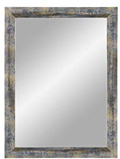 ByMoris Spiegelrahmen Blau Silber Gold 45x35 cm Wandspiegel Deko-Spiegel mit MDF-Holz Rahmen Modern Vintage alle Größen individuell Maß gefertigt 100% Made in Germany