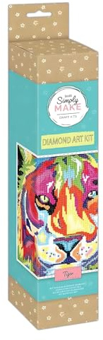 Simply MAKE Diamond Art Bastelset Set Tiger DIY Handwerk Selber Machen Home Kinder und Erwachsene Hobby