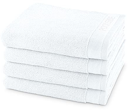möve Poolside Handtuch-Set, 4 Handtücher 50 x 100 cm, Made in Germany, 100% Baumwolle, Snow