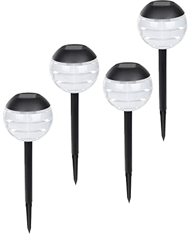 Haushalt International Solarlampe mit Erdspieß 36,5cm schwarz 4er Set