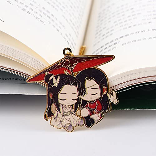 TMSITE Mo Dao Zu Shi Lesezeichen, Metall LAN Wangji Wei Wuxian Anhänger Buchmarker, Wei Wuxian LAN Wangji Aushöhlendes Lesezeichen(C)