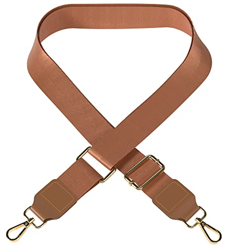EAZY CASE Verstellbarer Taschengurt, Ersatz Schultergurt für Handtaschen, Schulterriemen für Umhängetaschen, breiter Taschenriemen für Taschen und Tragetaschen, DIY Taschenband, Braun