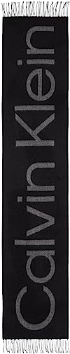Calvin Klein Herren Schal Dark Jacquard Wolle, Schwarz (Ck Black), Onesize