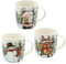 Dekohelden24 Juego de 3 tazas de porcelana para Navidad, 9 cm de altura, 9,5 cm de diámetro, capacidad de 340 ml.
