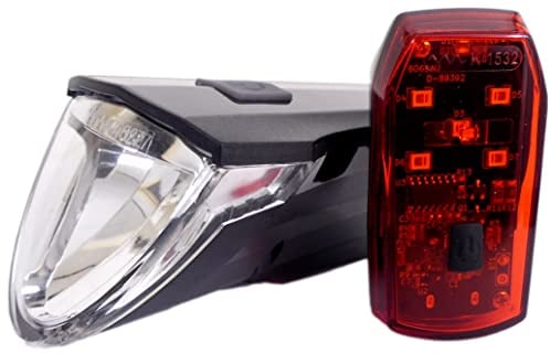 Edge Razor 60 Lux - Fahrradbeleuchtungs Set - Akku Fahrrad Licht mit Scheinwerfer und Rücklicht - StVZO zugelassen, USB aufladbar, Bremslichtfunktion - Spritzwassergeschützt IPX4