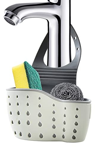 Grifo colgante, doble capa, grifo fregadero suave, organizador colgante - Soporte escurridor esponja jabón, cesta almacenamiento colgante