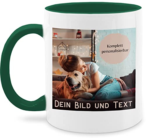 Tasse Tassen 325ml - eigenem - Foto Bild Geschenk I Dein Bild und Text - 325 ml - Dunkelgrün - fototasse customized mug with photo selbst drucken fotos glühweintassen bildtasse freundschaftstasse