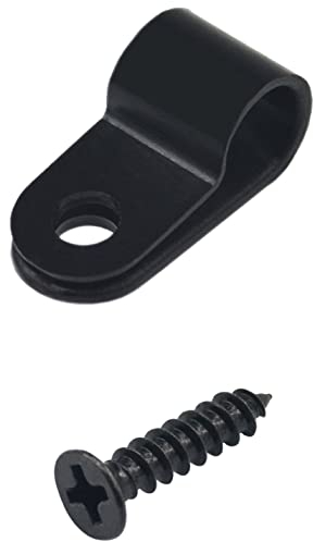 120 Sets Cable Cleats,R Shaped Cable Clips for Cable Organization (Black Nylon)