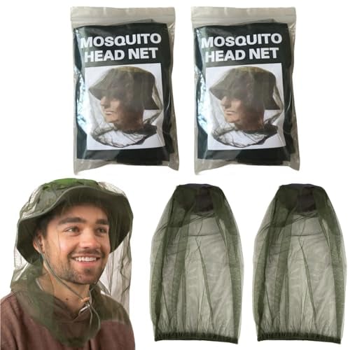 Masque Anti Tête de Moustique Net Moustiquaire TêTe Moustique Net Chapeau De Masque Anti-Moustique ExtéRieur,Filet Repoussant Les Insectes,Mosquito TêTe Filets Moucheron