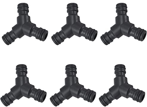 ERKOON 6 Stück Schlauch Kupplung Satz, 1/2 Zoll Doppelstecker Gartenschlauch Verbindungen Extender & Y-Stück Abzweig-Verbinder Verlängerung Kupplung Verbindungsteil (Y-Stück)