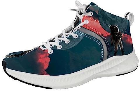 Astronaut Moon Space NASA Planet Star Herren Laufschuhe Sneakers Gummisohle Atmungsaktiv Bequeme Mode Schuhe, Mehrfarbig, 8 US
