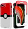 SupBo Case for iPhone 7 Plus/iPhone 8 Plus - Anime Cartoon Kawaii Red & White Ball Pattern Hard PC & Inner Silicone Hybrid Dual Armor Defender Case