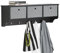 SoBuy Wandgarderobe Flurgarderobe Kleiderhaken Wandregal mit 3 Körben und 5 Haken, Garderobenleiste, Hängeregal für Flur, Schlafzimmer, Badezimmer, Schwarz BHT ca. 100x31x20cm, FRG282-SCH