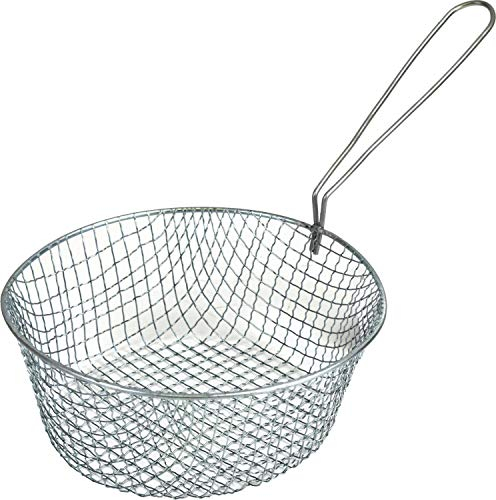 Sterling Ventures Deep Fryer Basket Chip Lifter Serving Fries Onion Ring with Handle Serving Basket (Chip Basket 8 Inch)