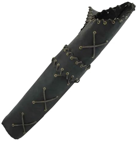 SIULAS Mittelalterliche Retro Bogenschießen Pfeil Köcher Kunstleder Geschnürte Schulter Zurück Pfeil Halter Handgemachte Tasche Traditionelle Steampunk Rivet Pfeil Fall für Jagd Zubehör