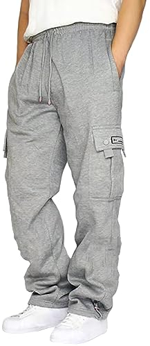 Langgröße Sweat Hosen Herren - Vintage Baumwolle Jogginghose Jogger Cargo Pants Bequeme Hosen Outdoorhose Herren Loose Trainingshosen Leichte Hosen Frühling Sommer