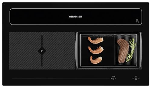 Oranier Induktionskochfeld 90 cm KFL 2094 mit Kochfeldabzug - große Flächeninduktion Abluft-Umluft & halb-geriffelte Grillplatte