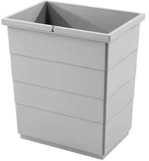 Hailo Inneneimer 1122239 | 20 Liter Kunststoff hellgrau | Mülleimer 320 x 226 x 362 mm mit Doppelhenkel | Ersatz-Inneneimer für Abfallsammler | Rechteckiger Abfallbehälter für Küche Einbau-Mülleimer
