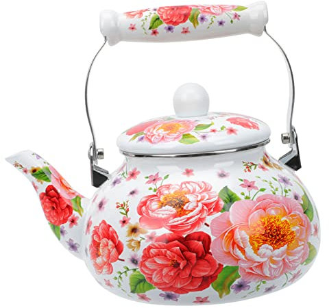 Milisten Smooth Surface Porcelain Enamel Teakettle Stove Top Tea Pot Practical Teapot Thermal Conductivity
