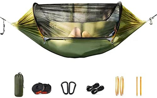 Hammock Tent Portable Triangle Hammock Three-In-One Belt Gauze Camping Hammock with Tree Belt Hammock Tent Outdoor Hammock Camping Backpack, Travel, Backyard, Beach(Color:D,Size:one size)