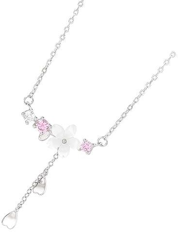 GALPADA Collier De Fleurs De Cerisier Charme Collier Pour Les Femmes Délicat Pour Les Femmes Fleur Pour Les Filles En Métal Bijoux