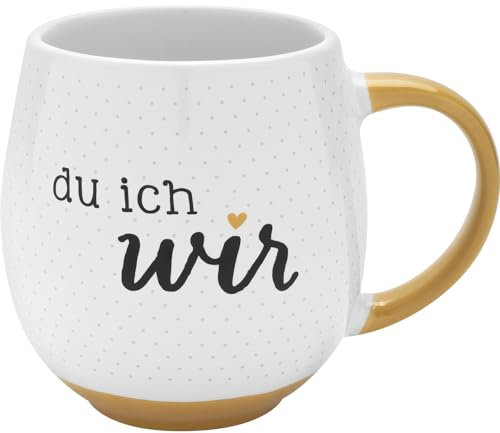 GRUSS & CO Tasse avec motif Nous | Tasse à café bombée en porcelaine, 50 cl, anse et fond colorés | Cadeau amoureux, amour, Saint-Valentin | 73829