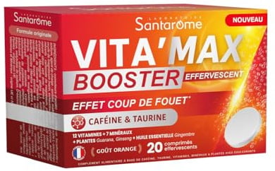 SANTAROME Vita'Max Booster Effervescent - Énergie & Tonus - 20 Comprimés