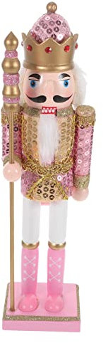 RORPOIR Soldat Casse-Noisette Grand Casse-Noix Décor pour Enfants Statue De Casse-Noisette Ornements Casse-Noisette Petites Figurines Casse-Noisette Les Jouets d'enfants Noël Bois Rose