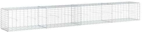 vidaXL Panier gabion avec couvercle 400x50x50 cm fer galvanisé