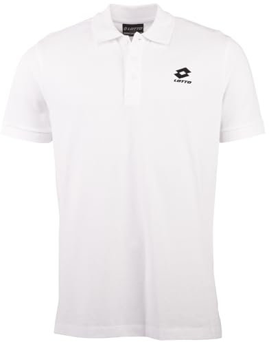 Lotto Men 1124003 Polo Shirt, Regular Fit Polohemd, Bright White, L