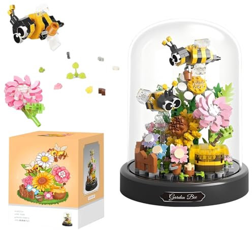 GaoDeBuChou Flowers and Insect Micro Building Set,Flower Bouquet Botanical Toys Gifts for Boys Girls Age 10 11 12 13 14+ Teens Adults,Not Compatible with Major Brands(588PCS With dust cover)