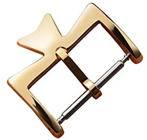 KAVJU Fermoir de montre en acier inoxydable pour VC Vacheron, boucles de bracelet de montre Constantin argenté doré Rose or, fermoir à broche en métal 16MM 18MM(Gold,14mm)