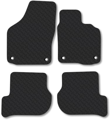 VW Golf (2009-2013) [Estate, Hatchback] 5mm Rubber Car Mats | Heavy Duty Rubber Tailored Fit Floor Mats Full Coverage Durable Waterproof Accessories Easy Clean Anti Slip Made in the UK
