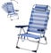 azorex Silla de Playa Plegable y Reclinable con Cojín – 5 Posiciones, Aluminio y Textileno, Ligera y Cómoda, Convertible en Tumbona 57x31x62/101CM (Raya Azul, 1 Unidad)