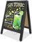 VAIIGO Chevalet Ardoise en Forme de A avec Tableau Noir à Craie 43x65 cm - Tableau Magnétique Double Face Autonome, Stop Trottoir Extérieur Menu Sandwich pour Restaurant,Fête - Noir