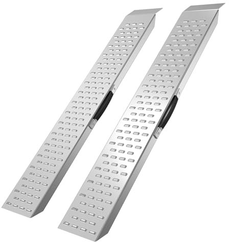 YARDIN 2 Stück Aluminium Auffahrrampen 135cm – leicht, rostfrei, klappbar & tragbar, 400 kg Gesamttragkraft, ideale Laderampe für Auto, Transporter, Gartenmaschine, Verladerampe Set