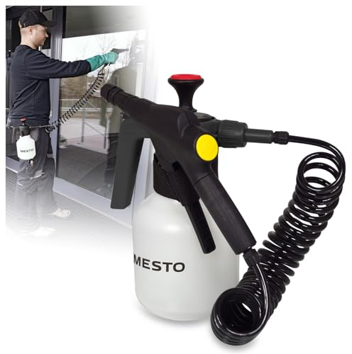 MESTO Belt HELD Plus 1.5 Drucksprüher 1,5L | Pumpsprühflasche 3 Bar | Gürteltragbare Sprühflasche Industrie | Drucksprühgerät für Säure, Reinigungsmittel & Desinfektion | Flachstrahldüse