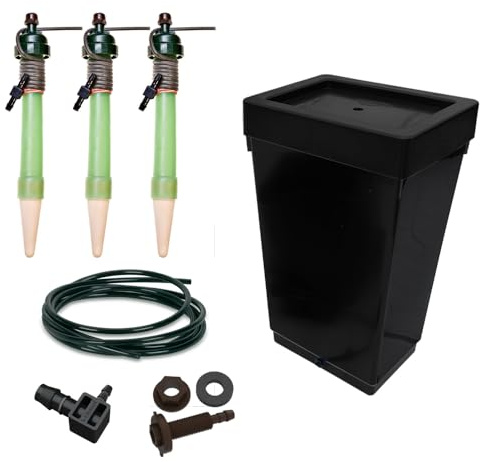 PuraPlants Bewässerungsset für 3 Pflanzen Maxi mit 47 L Tank – inkl. original Blumat Maxi-Tropfer & Zubehör